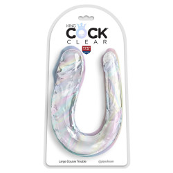 King Cock - Double Trouble Double Gode 44 Cm Transparent